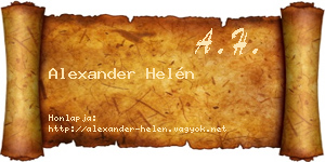 Alexander Helén névjegykártya